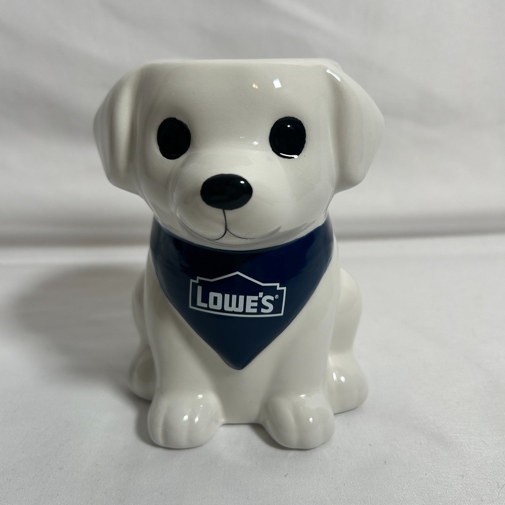 2026 My Lowes Rewards Dog Ceramic Planter Puppy Home Decor New White No Keychain